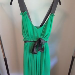 Green and black dress